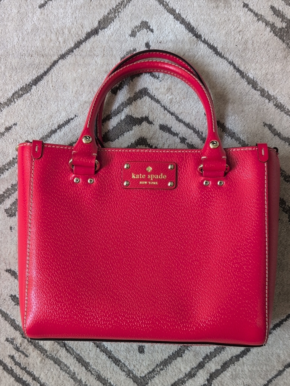 kate spade Wellesley Quinn Leather Satchel with Gold Hardware